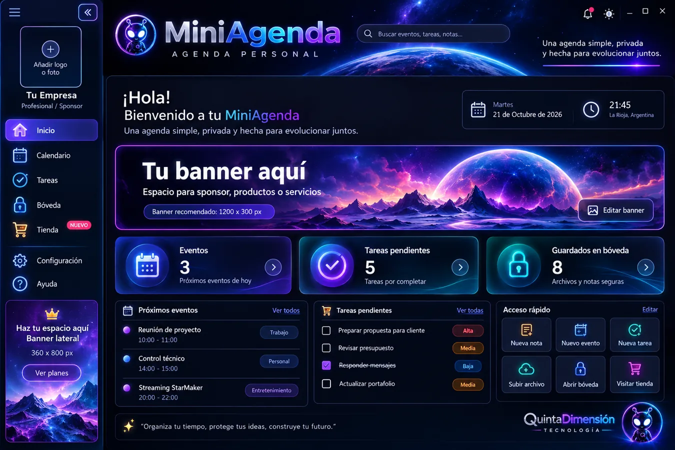 Concepto artístico de MiniAgenda